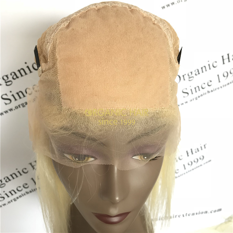 Human virgin hair lace front wig silk base #613 color X63